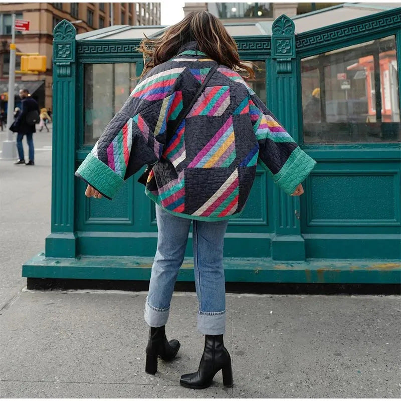 Boho Zip Jacket with Vintage Statement Style