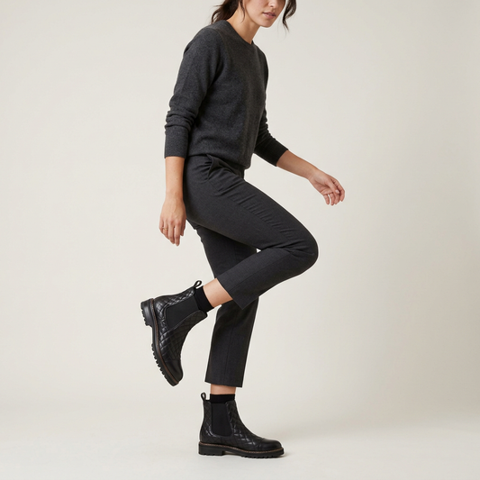 Black Quilted Leather Chelsea Boots