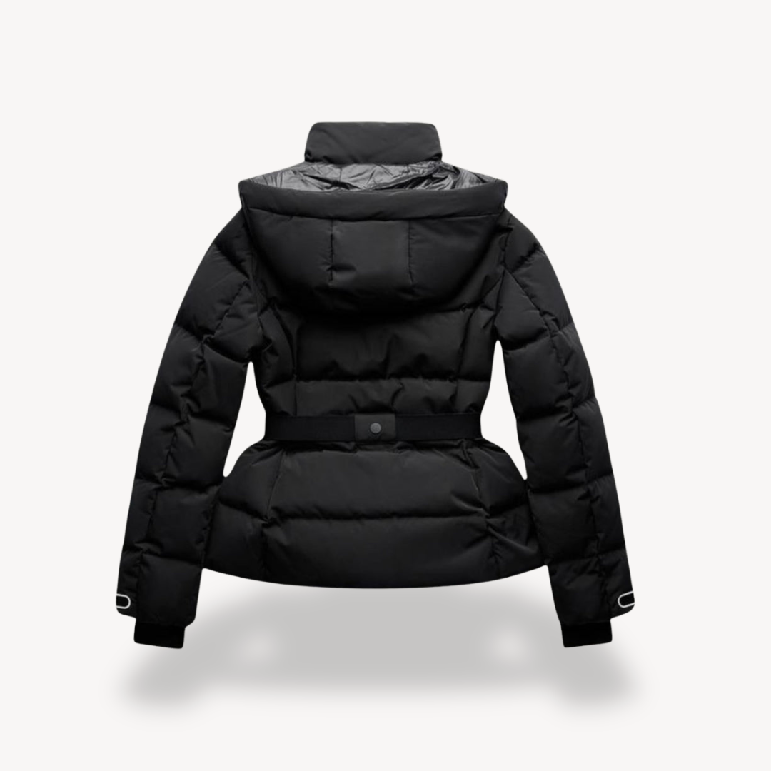 Quilted Short Jacket with Belt and Collar