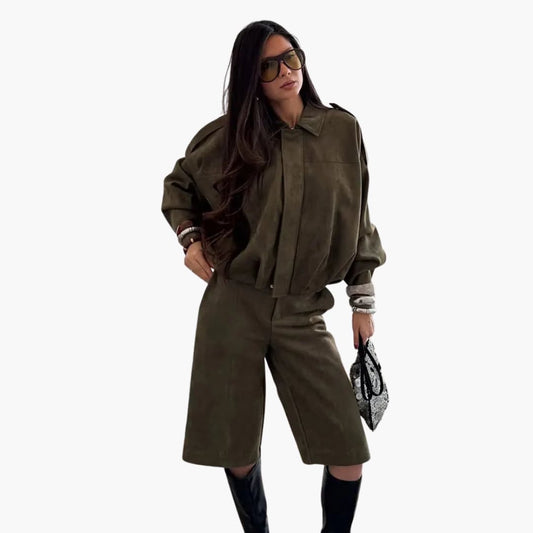 Green Transitional Jacket in Lightweight Vintage Style