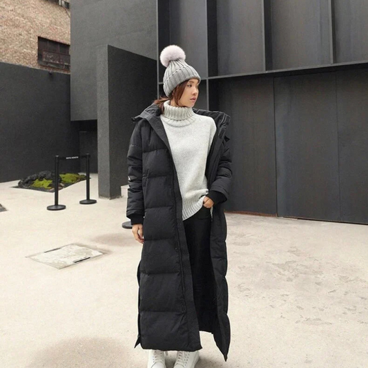 Padded Longline Winter Jacket with Hood