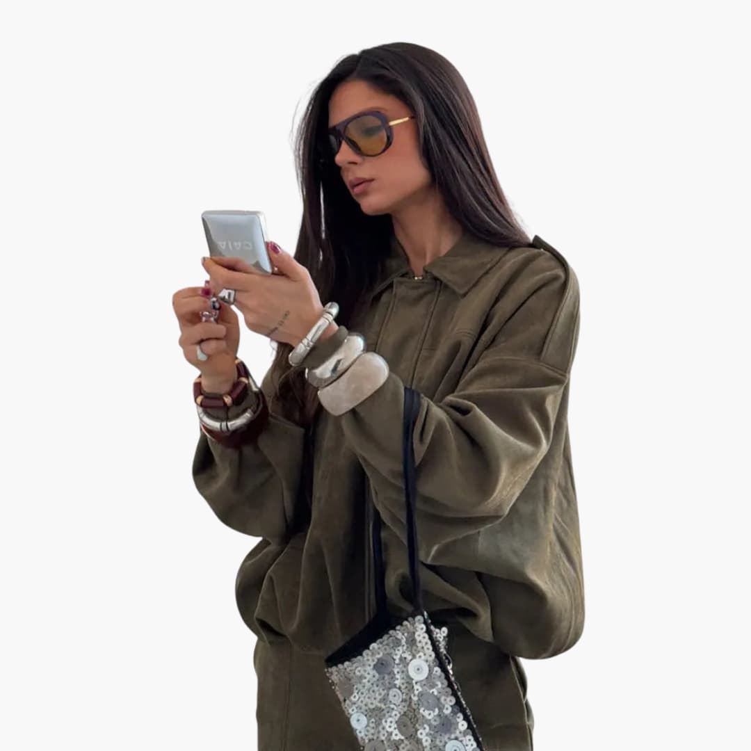 Green Transitional Jacket in Lightweight Vintage Style