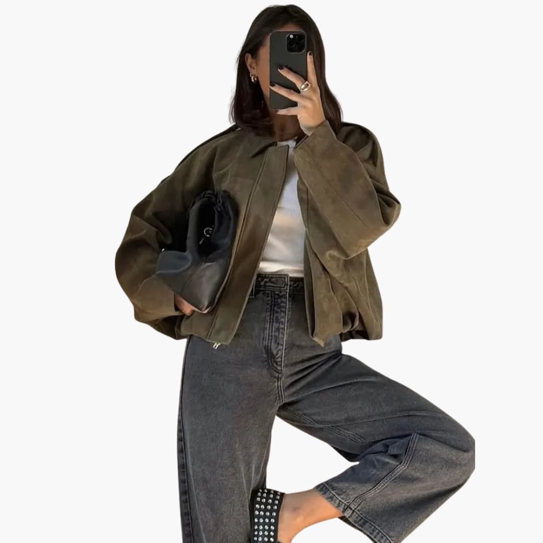 Green Transitional Jacket in Lightweight Vintage Style