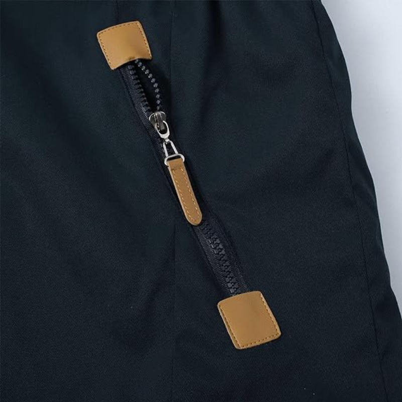 Winter Parka with Hood and Drawstring Zip