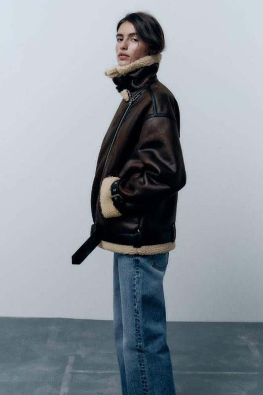Synthetic Lapel Jacket with Water Repellent Finish