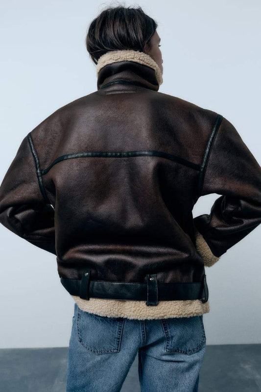 Synthetic Lapel Jacket with Water Repellent Finish