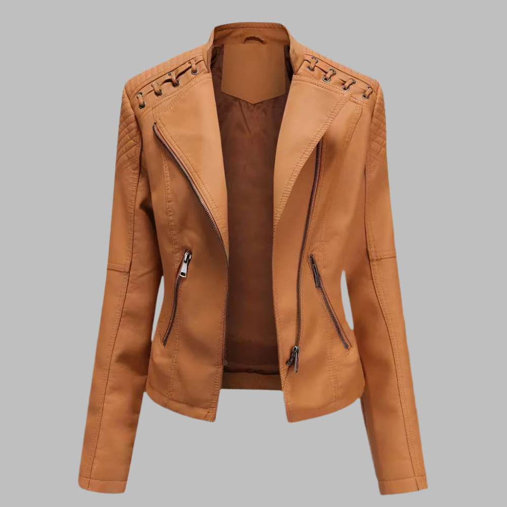 Sustainable Biker Jacket in Faux Leather
