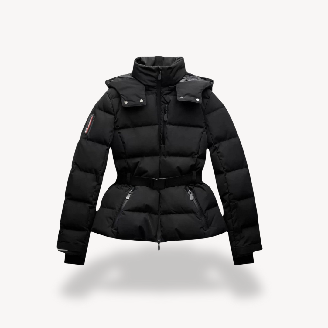 Quilted Short Jacket with Belt and Collar