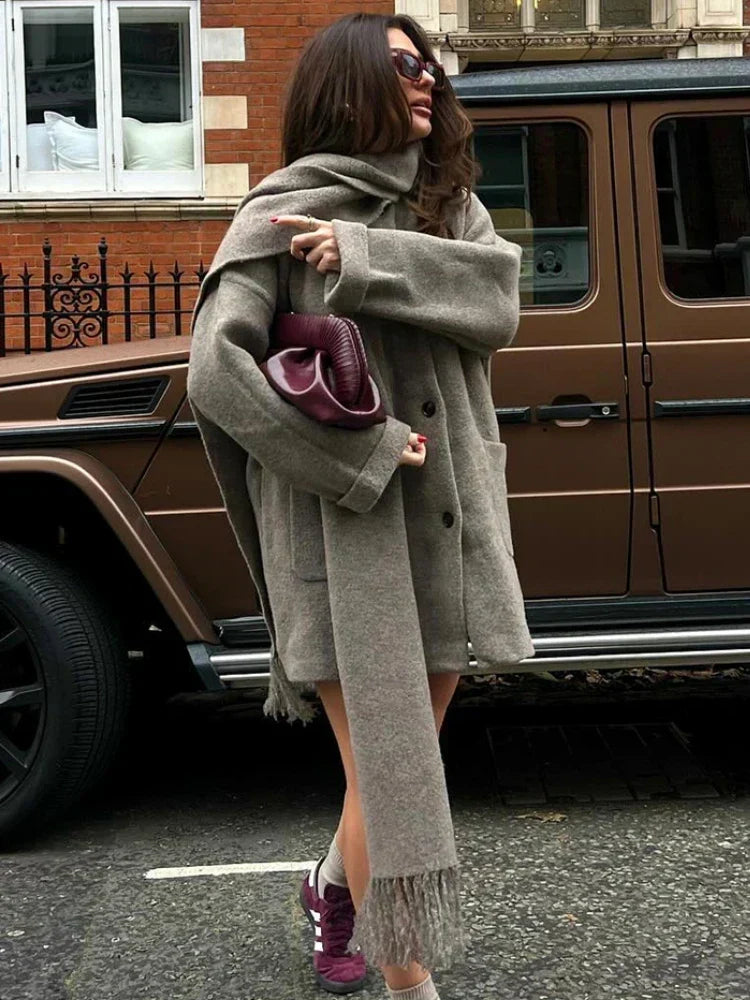 Wrap Jacket with Stylish Shawl Collar