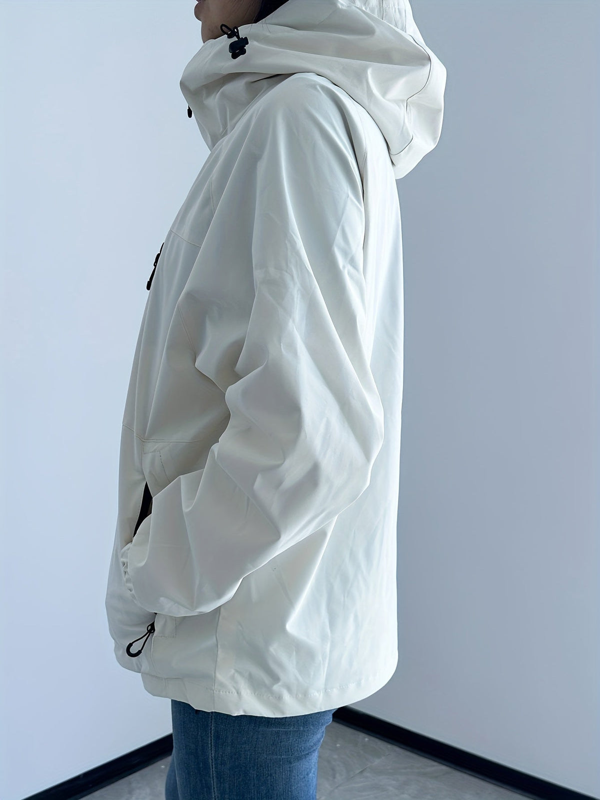 Waterproof Rain Jacket with Windproof Hood
