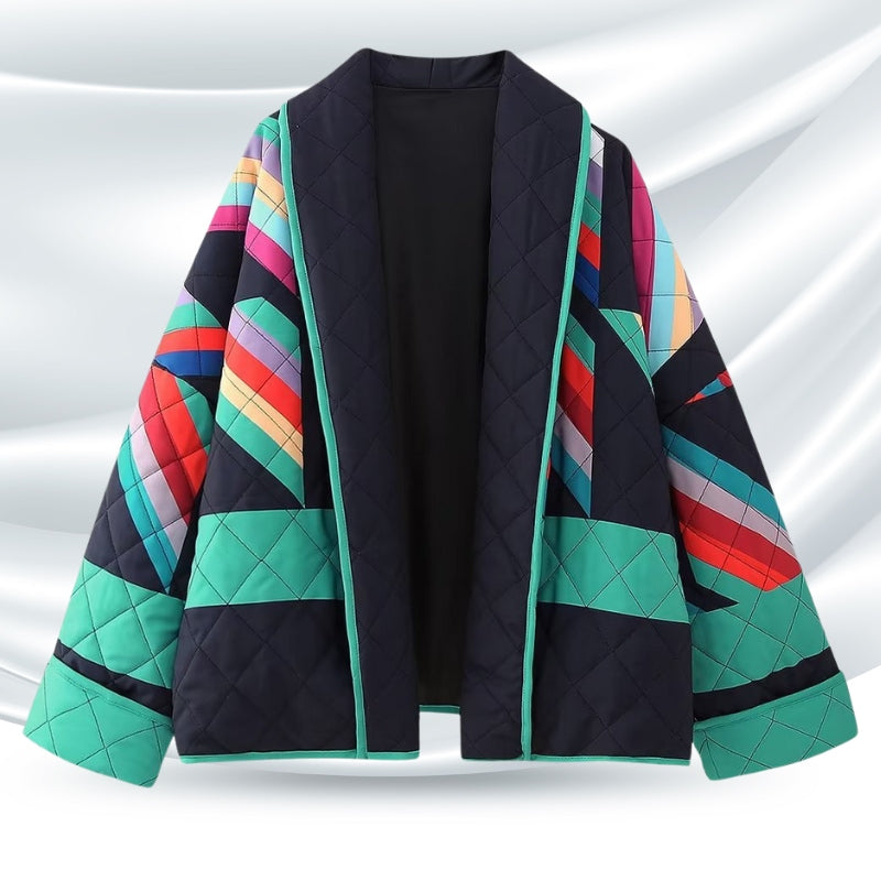Boho Zip Jacket with Vintage Statement Style
