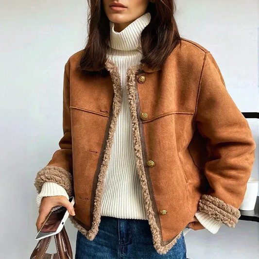 Brown Vintage Winter Jacket with Cosy Warmth