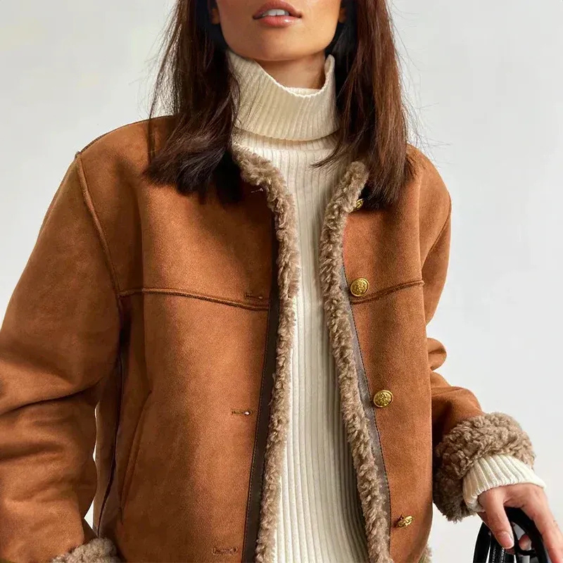 Brown Vintage Winter Jacket with Cosy Warmth