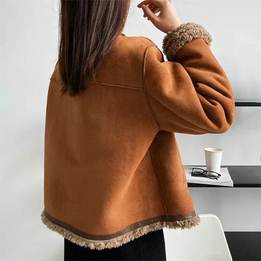 Brown Vintage Winter Jacket with Cosy Warmth