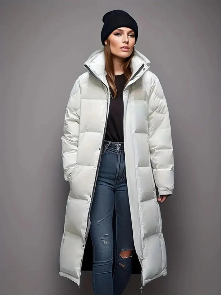 Longline Puffer Jacket with Warm Padding